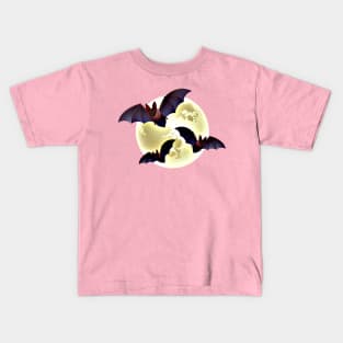 Creepy Moon Bats Kids T-Shirt